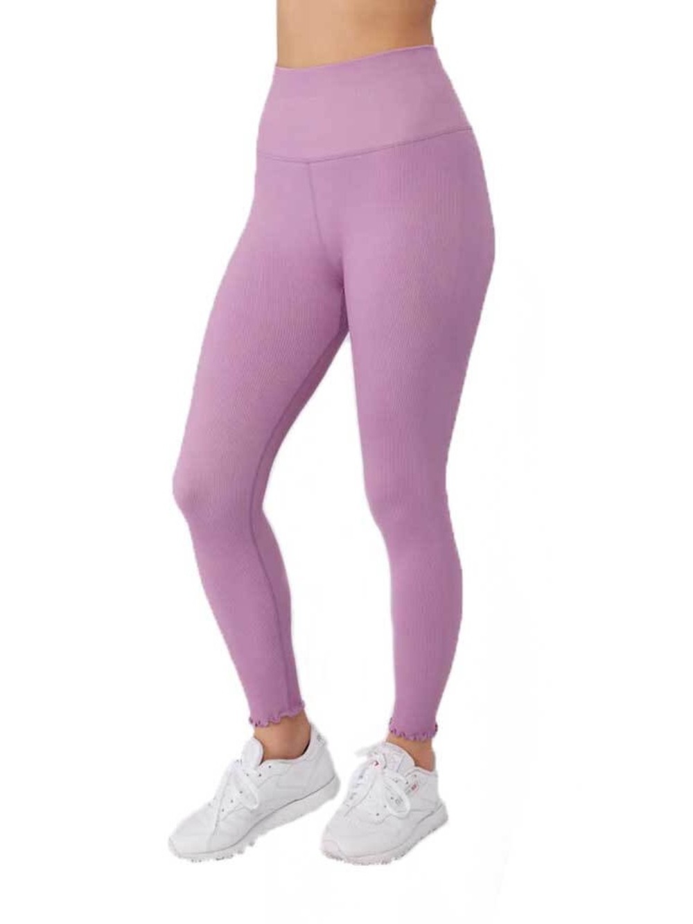NWT. Spiritual Gangster. Love Sculpt 7/8 Ribbed Ruffle Legging. Orchid. XS/S.